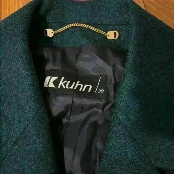 Kuhn Wool Paid Blazer Womens Made In Germany Sz 38 - Picture 6 of 8